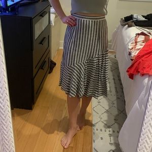 Linen Striped Skirt